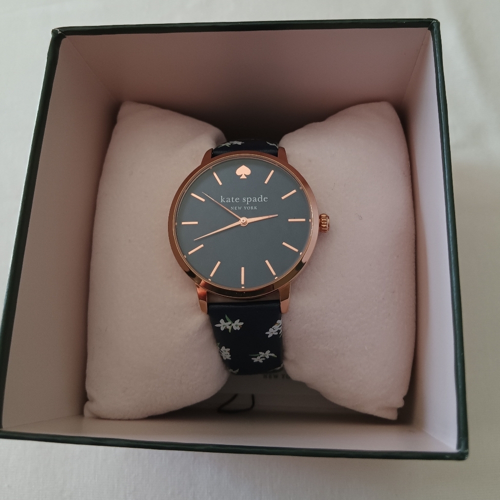 Kate Spade Blue Floral Watch with Gold Accents - Picture 10 of 11